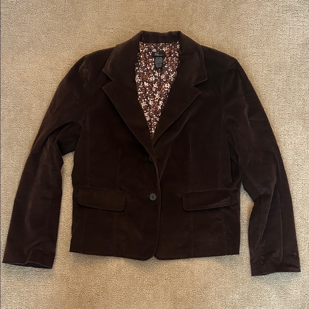 New Frontier Dark Brown Velvet Blazer